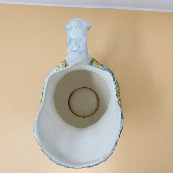 Vintage 1977 Handcrafted Ceramic Pitcher & Basin Set With Swirl Design Farmhouse - Picture 9 of 14